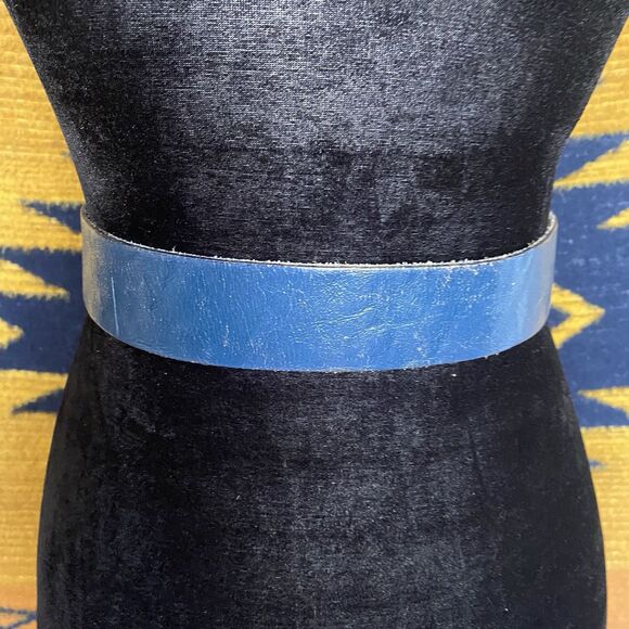 Vintage 70’s Dodge Van Brass Buckled Blue Smitty’s Leather Belt. Van Life. - Picture 2 of 14